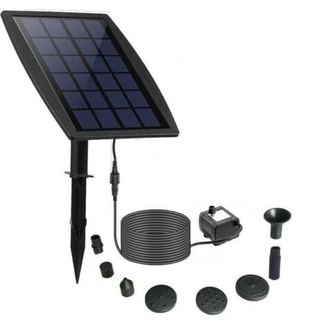Fontaine solaire. Fontaine flottante solaire à monter soi-même (2,5 W). Nouvelle pompe solaire pour bassin avec 8 buses et câble de 3 m. Fontaine solaire pour abreuvoirs à oiseaux, aquariums et jardin
