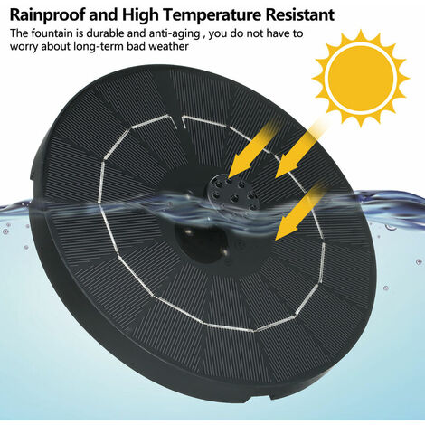 Fontaine Solaire Pompe 3W,4 en 1 pour Fontaine Solaire, Pompe de Bassin  Solaire 3W avec Conversion Efficace, pour Bassin de Jardin ou Fontaine,  Bain d'oiseau, récipient à Poisson,Guazhuni