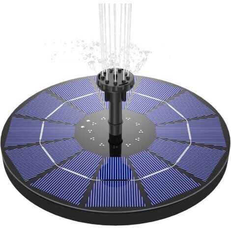 Fontaine solaire pompe 3,5 W Fontaine de jardin solaire Flotté solaire Panneau intégré Batterie avec 6 buses Idéal pour petit étang salle de bain d'oiseaux Fish Tank Décoration de jardin 18 cm