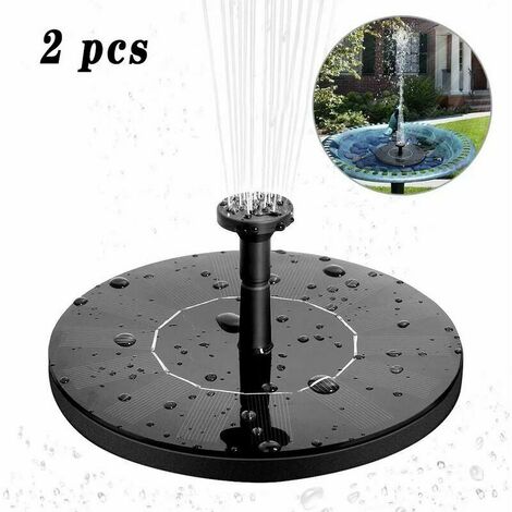 Fontaine Solaire Pompe à Eau Solaire 1.4W Monocristallin Solaire Fontaine Flottante Facile à Utiliser Pompe Fontaine Solaire pour Jardin Patio Oiseaux Bassin Piscine et Etang - 2pcs,STAR.L
