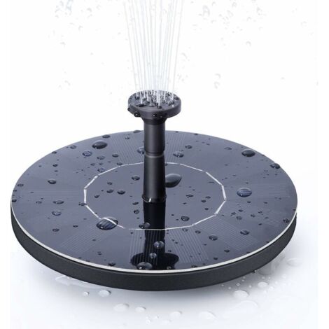 Fontaine solaire, pompe à eau solaire électrique pour bain d'oiseau mignon, kit de pompe à eau à panneau solaire de jardin autoportant 1,4 W, pompe d'arrosage submersible extérieure (cercle) - RWJardi