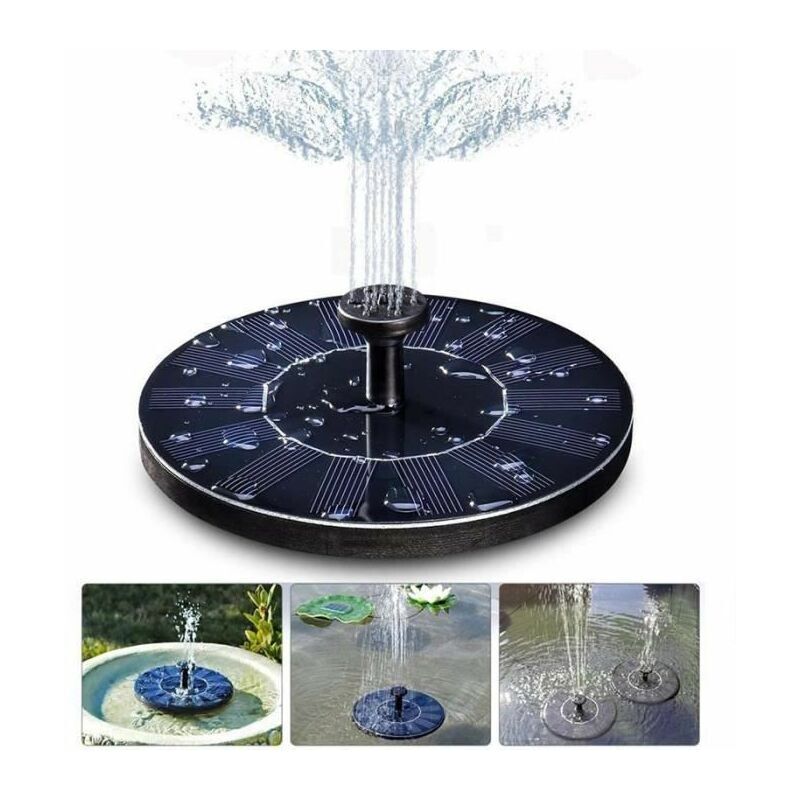 Cyslmuk - Fontaine solaire, pompe à eau solaire sans batterie ni centrale électrique pour décoration d'étang/piscine/jardin