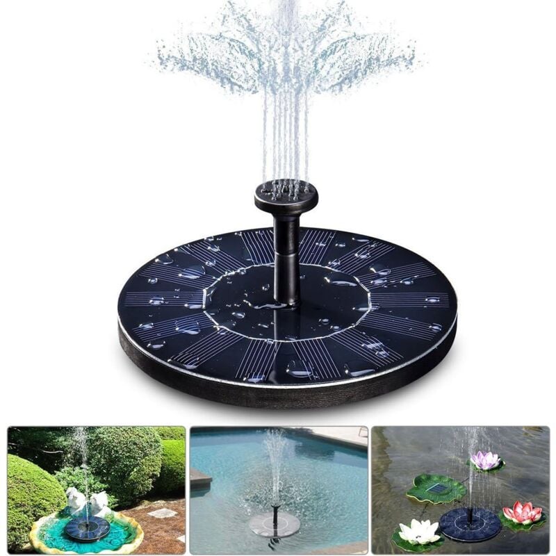 Fei Yu - Fontaine solaire , pompe de bassin solaire 1,4 w avec 4 effets, hauteur maximale de 70 cm, pompe solaire, pompe de fontaine flottante