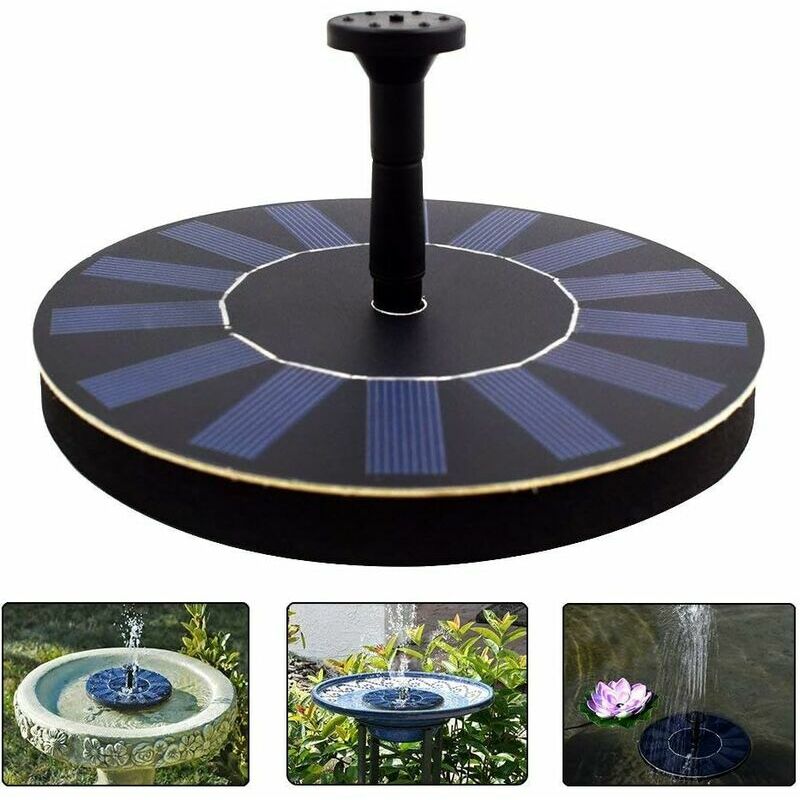 Fontaine Solaire, Pompe De Flottante avec 4 Buses De Pulvérisation pour Différents Débits d'eau, Idéale pour Les Bains d'oiseaux, Les Petits Étangs