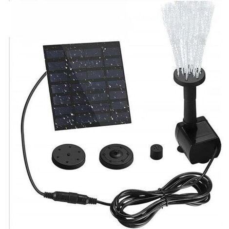 Fontaine solaire - Pompe solaire pour bain d'oiseaux - Fontaine solaire flottante sur pied avec panneau - Fontaine à eau solaire de 1,2 W pour décoration de jardin, étang et piscine