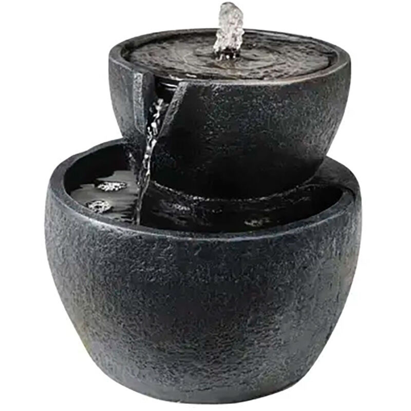 Fontaine Solaire En Polyrésine, Pour Extérieur, Ip68, ø21 X 8,3 Cm