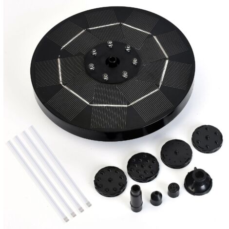 fontaine Solaire  Upgraded,3.5w Solaire Flottant Extrieur Fontaine Pompe Bassin Solaire Avec  Buses Pour Bain D'oiseaux,tang,piscine,patio,jardin