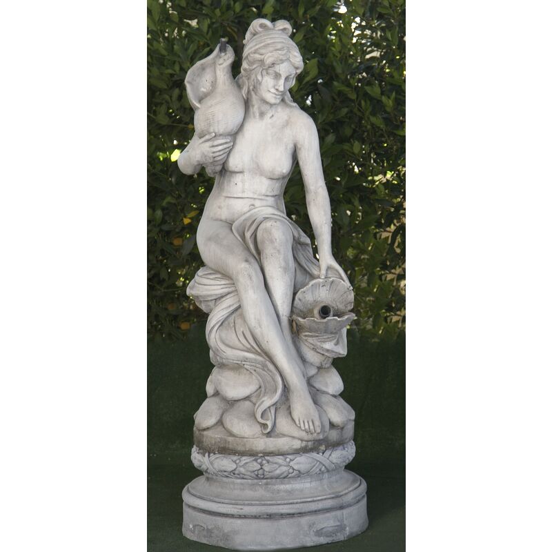 Anaparra - Fontaine Statue classique en pierre reconstituée Femme Caracola 45x120cm.