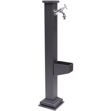 Fontana a colonna Imperia in ghisa e acciaio casa giardino con rubinetto in ottone cromato mod.303C