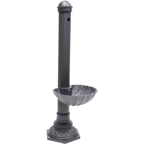 Fontana a colonna Pandora per casa giardino colore grigio ghisa con vasca senza rubinetto