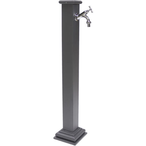 Fontana a colonna Sidney per esterno giardino casa con rubinetto in ottone cromato