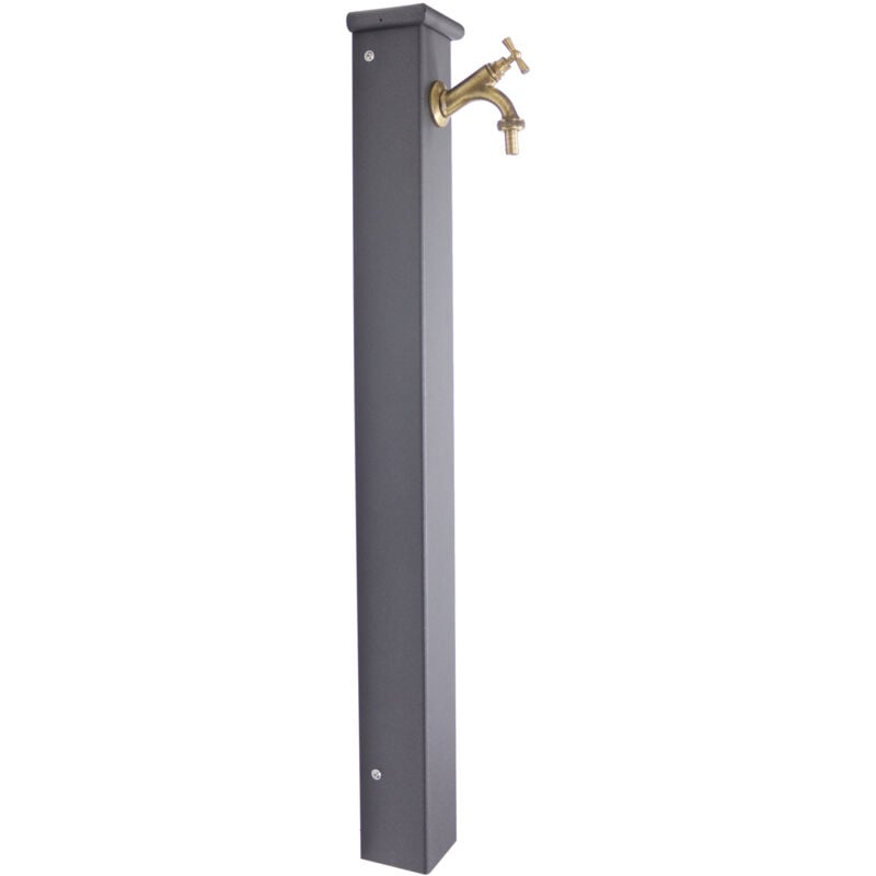 Fontaine a colomne modèle Sparta pour jardin potager avec robinet au choix : avec robinet ent laiton bruni