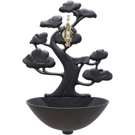 Fontana a muro Azalea colore ghisa per casa e giardino con rubinetto in ottone lucido 303L