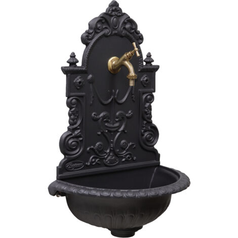 FONDERIA BONGIOVANNI Fontana a Colonna Itaca in Acciaio e ghisa per Esterno casa Giardino Rubinetto 303 Brunito