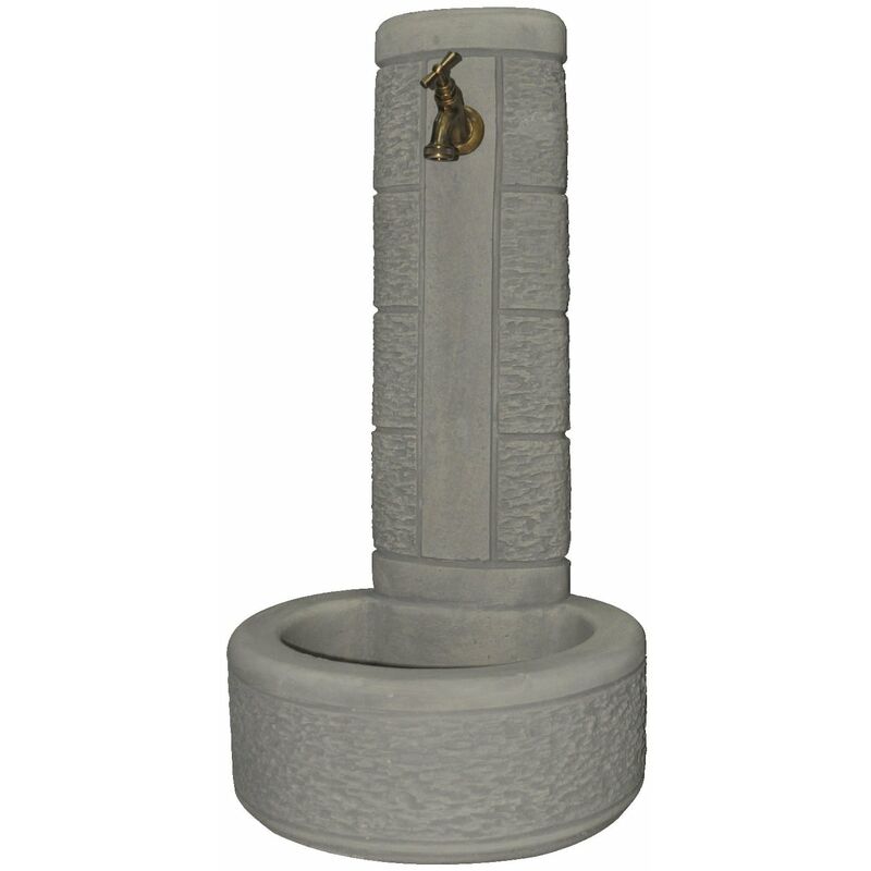 Fontana a colonna h75 cm in granulato di pietra con vasca Decogarden Aurelia