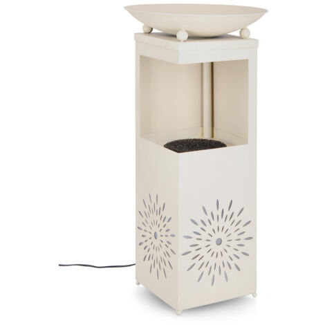 Fontana con Led 40,5x40,5x78 cm in Metallo Yuki Beige