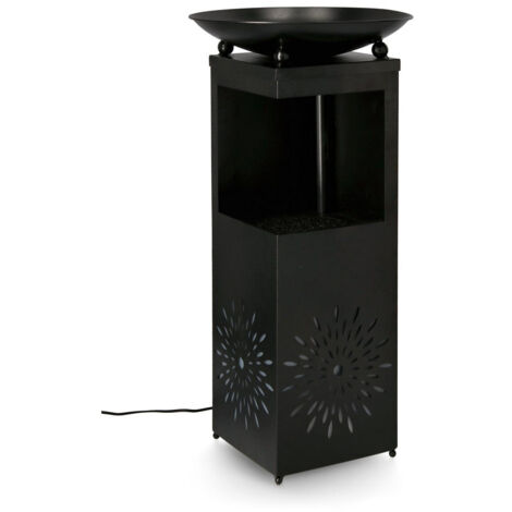 Fontana con Led 40,5x40,5x78 cm in Metallo Yuki Nera