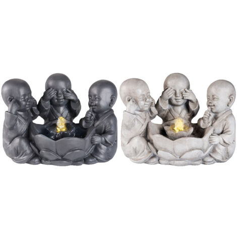 FONTANA CON PICCOLI MONACI 23X32XH21CM IN 2 COLORI