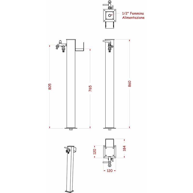 Fontana Da Giardino Con Doppio Rubinetto.Fontana Da Giardino Con Doppio Rubinetto Belfer 42qrr Grigio Antracite