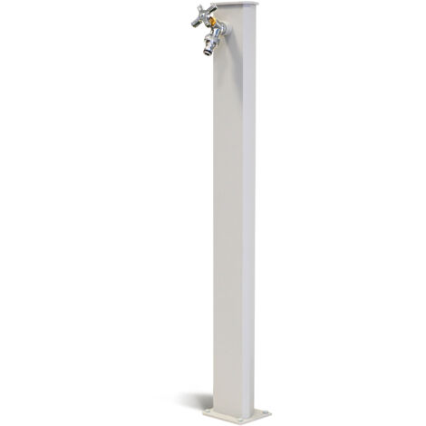 Fontana da Giardino con Rubinetto in Acciaio e Alluminio Cork Bianco Grigiastro
