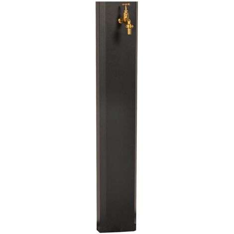 Fontana da Giardino Design a Colonna Ovale Rubinetto in Ottone Senza Base Antracite