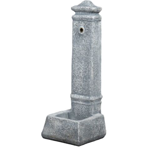 fontana da giardino vedovella kam "isernia" in cemento anticato grigio, 29,8x26x79 cm