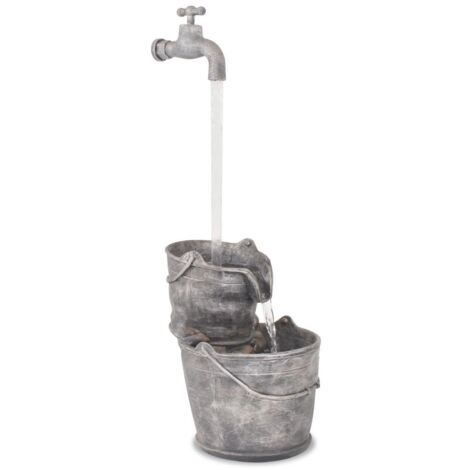 Fontana Decorativa con Rubinetto e Secchi in Poliresina vidaXL