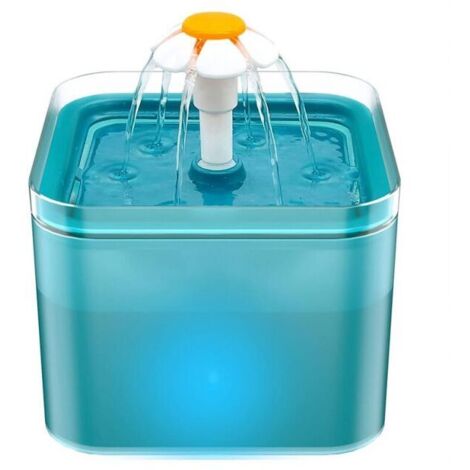 Fontana per gatti, fontana per gatti ultra silenziosa, fontana con luce LED, 2 l, filtrazione multipla, fornisce acqua corrente, tre modalità di flusso dell'acqua