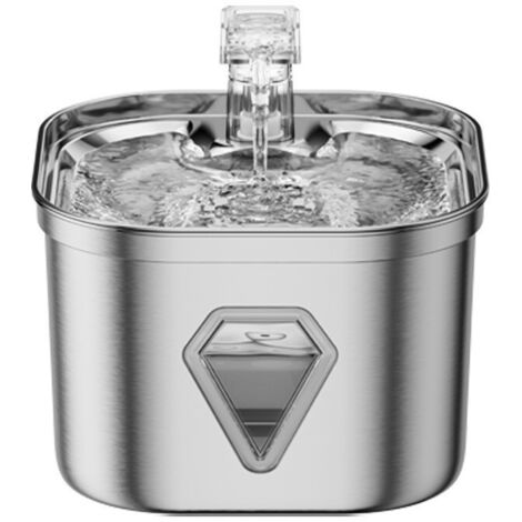 Fontana per gatti in acciaio inox con luci a LED, 2,2 litri, ultra silenziosa, alimentata tramite USB e carbone attivo, adatta a cani e gatti.