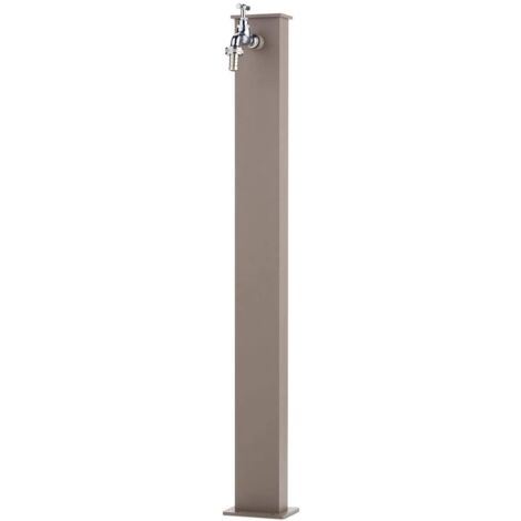 Fontana rettangolare completa di impianto e rubinetto H82 Cm colore Tortora Made in Italy