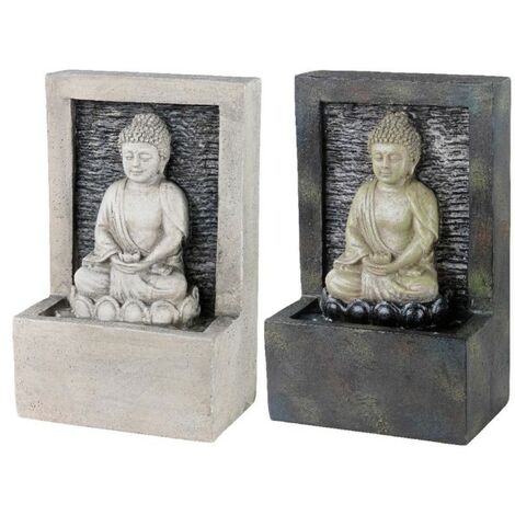 FONTANA RETTANGOLARE CON BUDDHA 10X10XH24CM IN 2 C