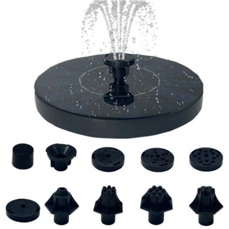 Fontana solare da 1W con 10 ugelli - Fontana galleggiante indipendente per giardini, laghetti e acquari da esterno