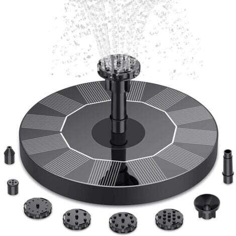 Fontana solare galleggiante per esterni con 6 ugelli, pompa solare per laghetto, fontana solare per giardini, bagni per uccelli, laghetti - INHHUB