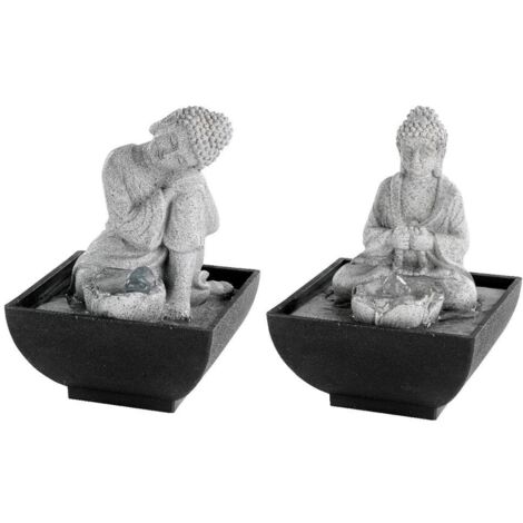FONTANA VASETTO CON BUDDHA 13X13XH18CM IN 2 ASSORT