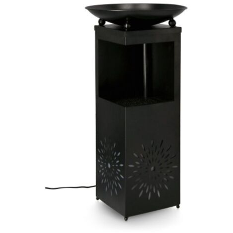 Fontana yuki rettangolare con led 40,5x40,5x78h -Nero