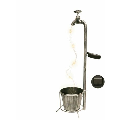 FONTANELLA 60 CM CON GOCCE DI LED BIANCO CALDO A PANNELLO SOLARE, IP44
