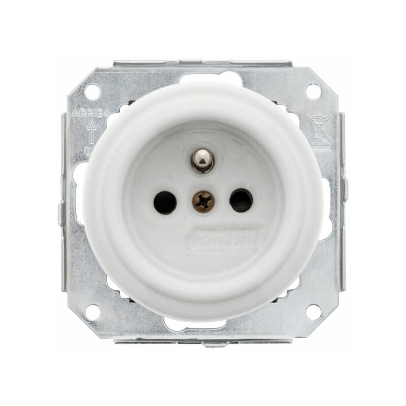 Garby colonial - Prise 2P+T 16A 250V Porcelaine blanche Réf. 31208173 Fontini