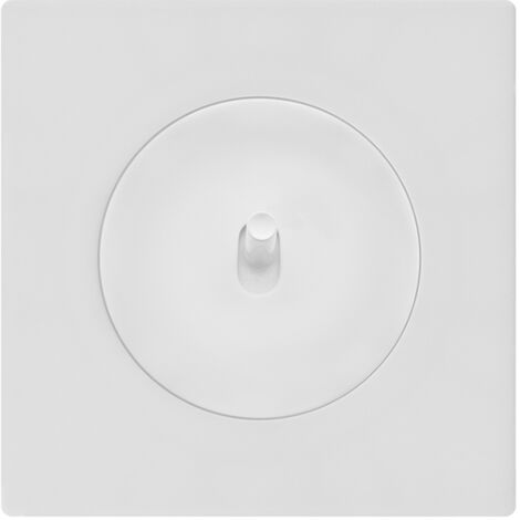 Fontini – Bouton poussoir blanc glossy DOM encastré – Tension 250V, courant 6A, bornes à vis – Plaque simple blanche design épuré