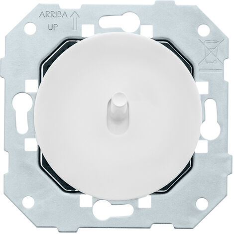 Fontini – Lot de 6 interrupteurs va-et-vient encastrés – Plaques blanches glossy – Fixation par clip – IP20 – 10 AX 250 V