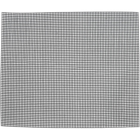 Food Grade NonStick Grid Sheet Multifunctional Barbecue Grid Mat for Barbecue Outdoor(Black 36x42cm )