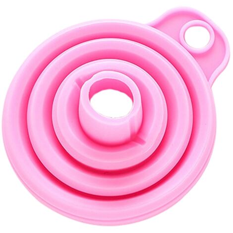 Food Grade Silicone Collapsible Funnel Folding Funnel for Liquid(Pink)