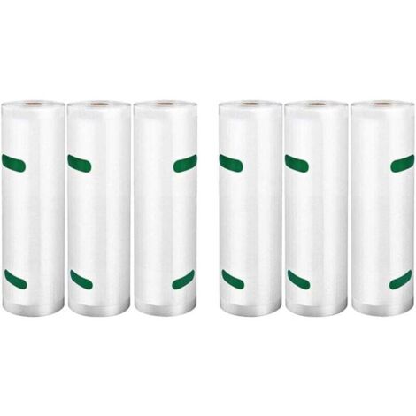 Food Sealer Bags, 6 Rolls Reusable Freezer Bags, BPA & LFGB Free, Compatible with Any Sealer Machine 20cm x 5m Wide MUMU