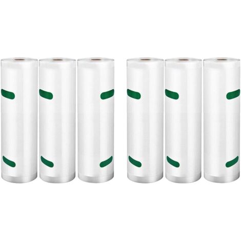 Food Sealing Machine Bags, 6 Rolls, Reusable Freezer Bags, BPA and LFGB, Compatible with Any Sealing Machine Width 20cmx5M