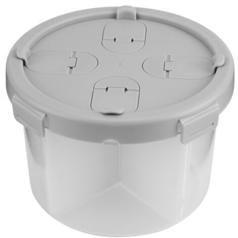 Food Storage Box Grains Containers Semitransparent 4 Compartment Holder Tray for KitchenSmall Grey (1.8L)