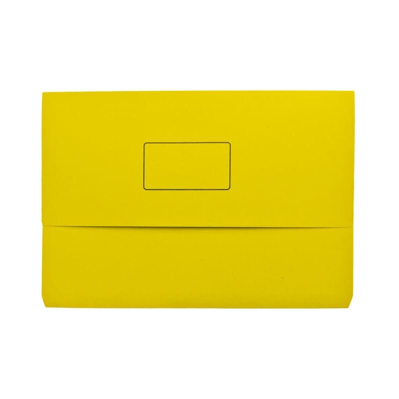Q Connect Document Wallet Yellow Foolscap (Pack-50) - Qconnect