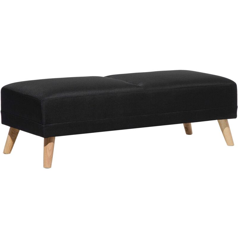Beliani Ottoman Florli Fabric Black