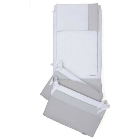 Foppapedretti Completo Piumone Pikkoletto con Paracolpi e Federa in cotone - Grigio