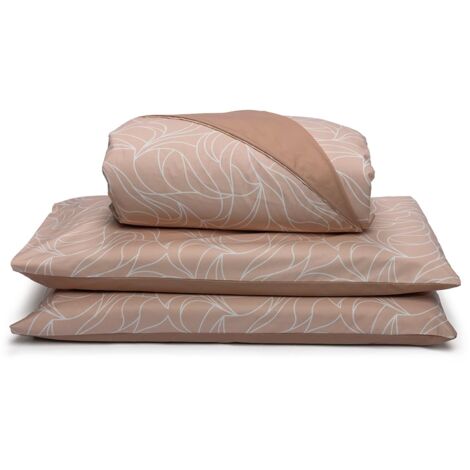 Foppapedretti Notte & Natura Sacco Copripiumino letto matrimoniale completo di 2 federe Onda Pesca 100% cotonePercalle, Made in Italy