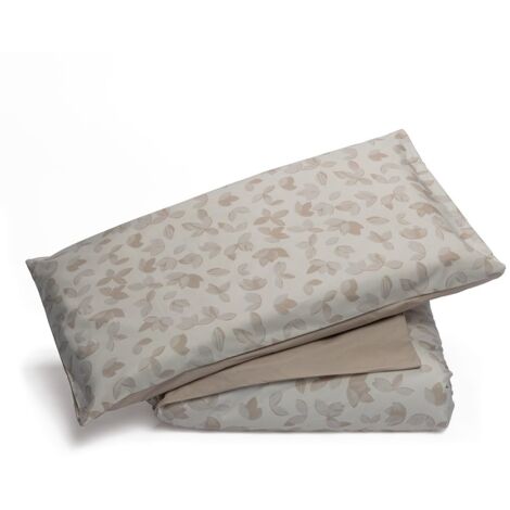 Foppapedretti Notte & Natura Sacco Copripiumino letto singolo completo di federa Foglie Sabbia 100% cotone Percalle, Made in Italy