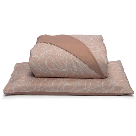 Foppapedretti Notte & Natura Sacco Copripiumino letto una piazza e mezza completo di federa Onda Pesca 100% cotone Percalle, Made in Italy